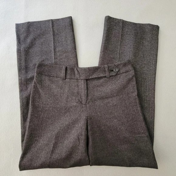 Ann Taylor Petite Signature Fit Dress Pants Womens 2P Grey Lined Flat Front - Picture 1 of 5